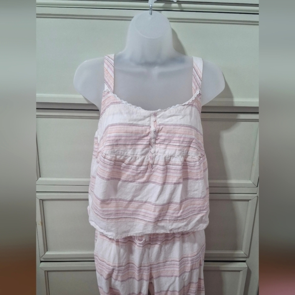 Light Pink Striped 100% Cotton Pajama Set